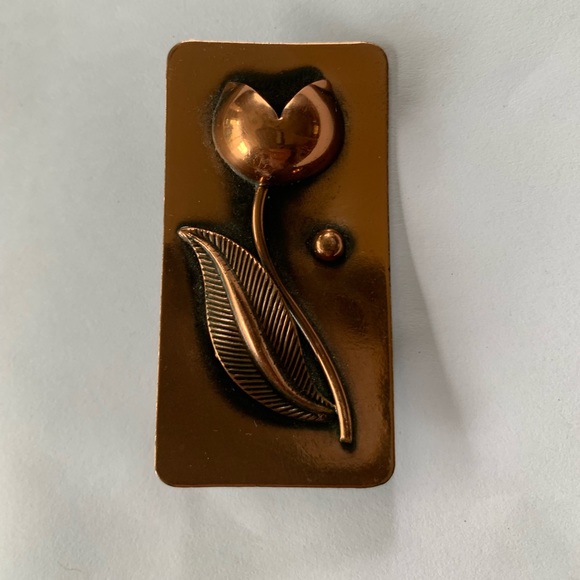 Vintage Copper Tulip Pin. - Picture 3 of 4